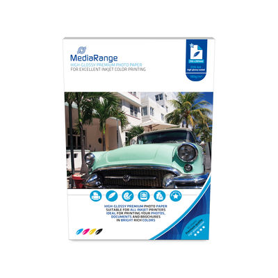 MediaRange DIN A4 Photo Paper for inkjet printers, high-glossy coated, 180g