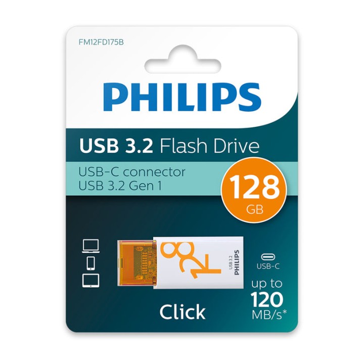 PHILIPS USB-C CLICK 128GB 3.2 GRAY