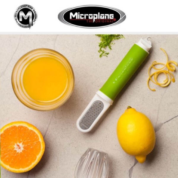 MICROPLANE 3-in-1 Twist & Zest - Citrus Reamer, Zester and Channel Knife