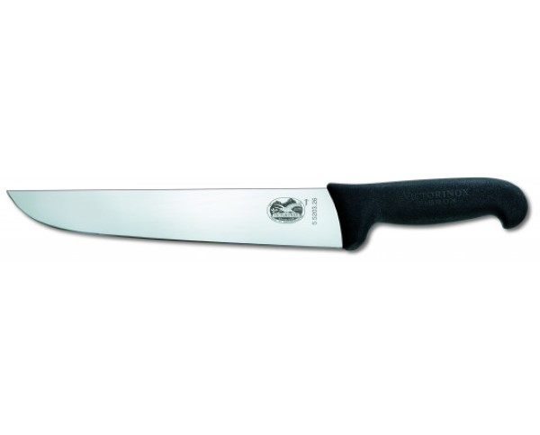 Fibrox, slaughter and butcher knife, 26cm, straight, black