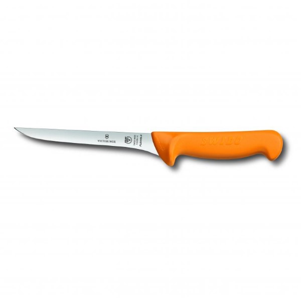 Swibo, boning knife, 13cm, straight, flex, orange, sb-sheath