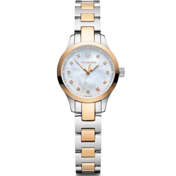 Alliance XS, 28, dark grey dial, silver/rose-gold two tone bracelet