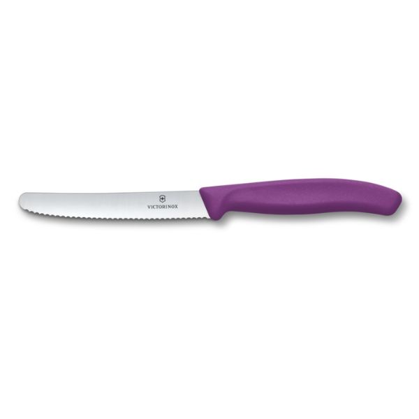 Swiss Classic, tomato & table knife, 11cm, wavy, purple