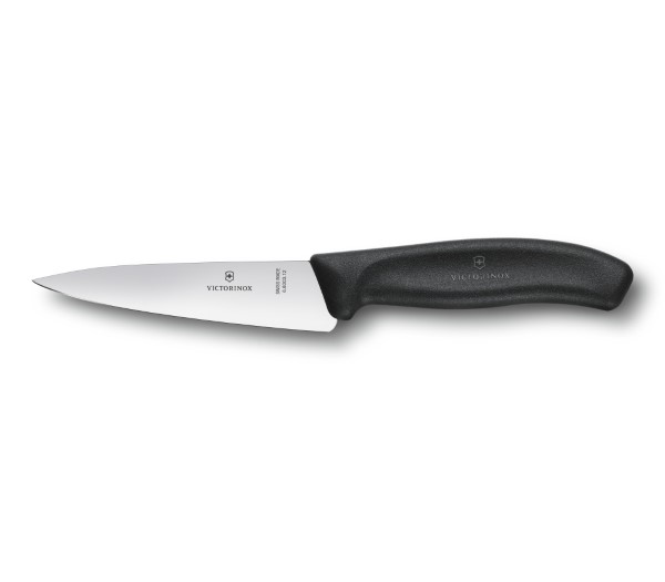 Swiss Classic, kitchen knife, 12cm, straight, black, blister