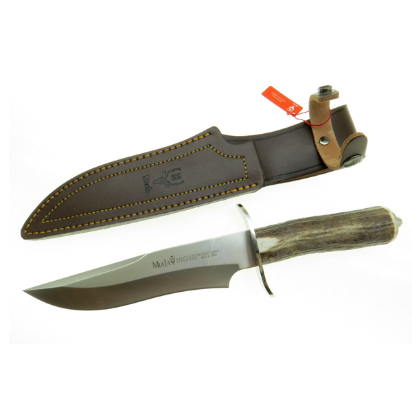 MUELA 190mm blade, stag handle and stainless steel guard and cap