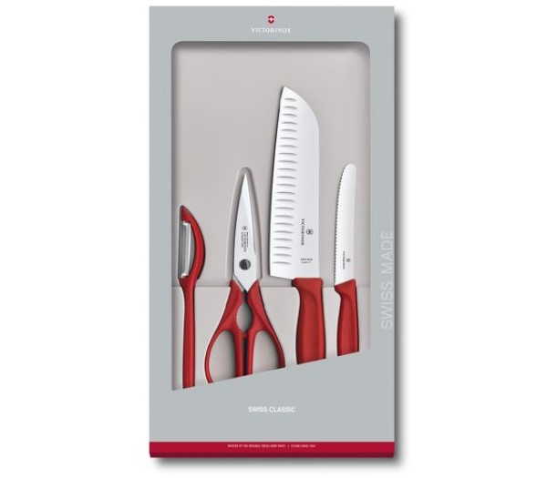 Swiss Classic, kitchen set, 4pcs, red, gift box
