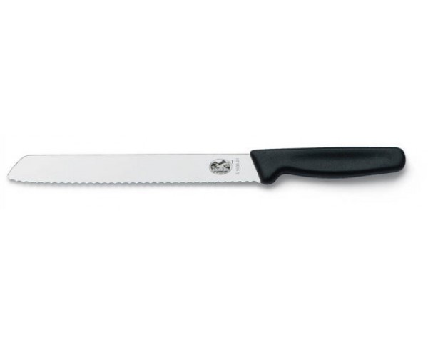 Bread Knife Wavy Black 21cm