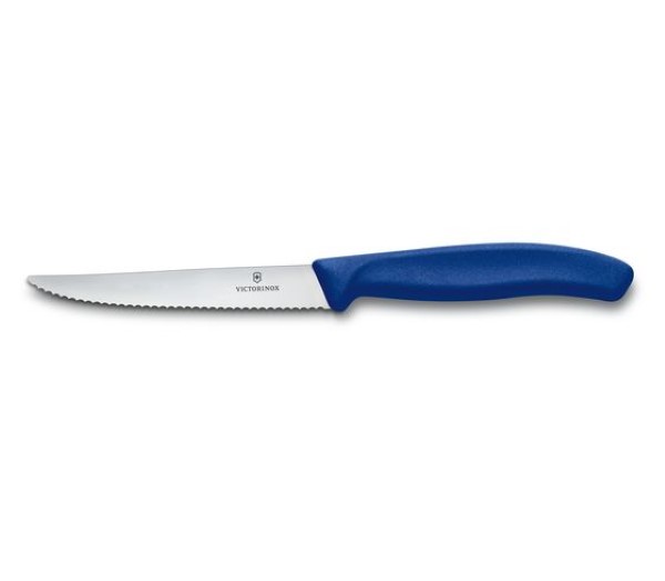 Swiss Classic, steak knife, 11cm, wavy, blue