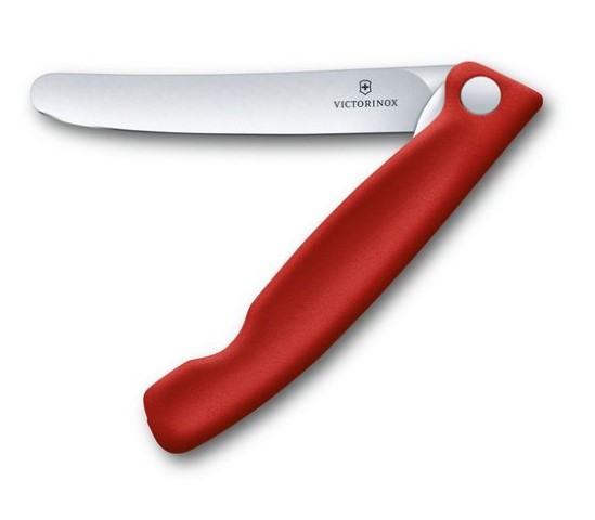 Swiss Classic, foldable paring knife, 11cm, straight, red,blister