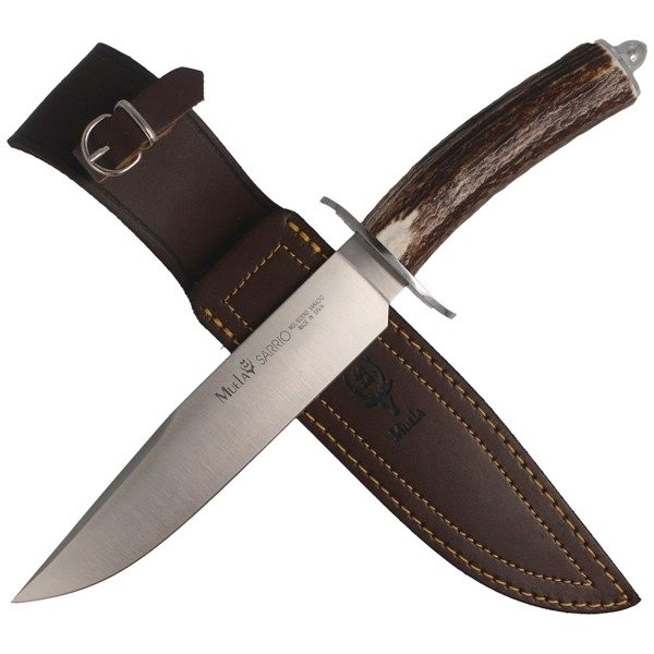 MUELA 195mm blade, stag handle and brass guard and cap