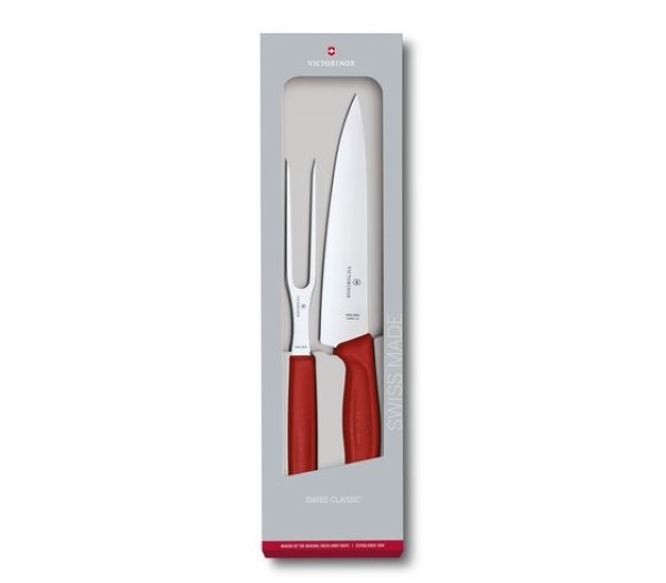 Swiss Classic, carving set, 2pcs, red, gift box