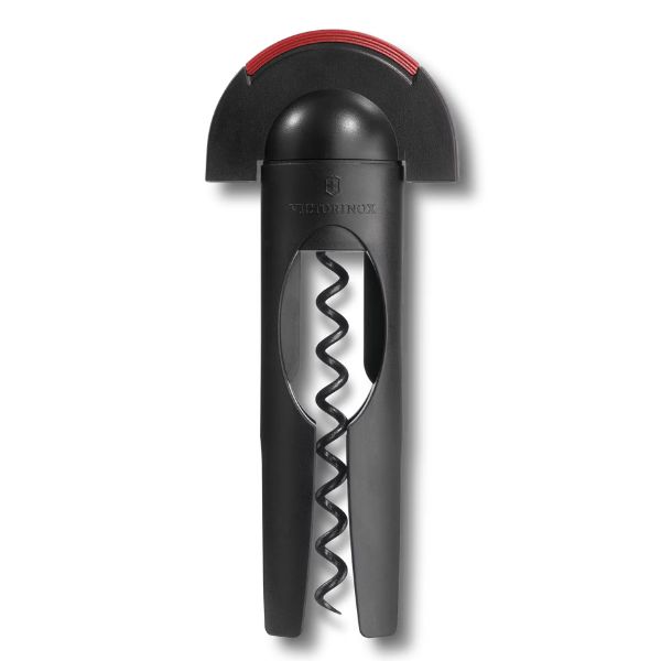 Corkscrew with cap cutter, black/red