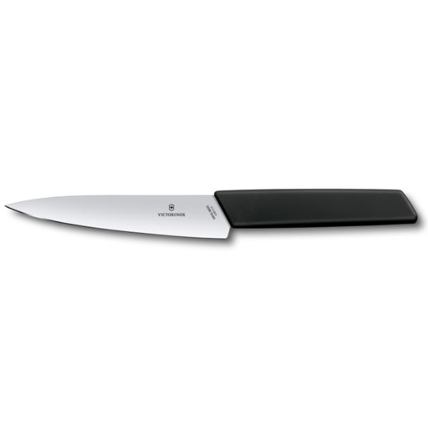 Swiss Modern, kitchen knife, 15cm, straight, black, blister