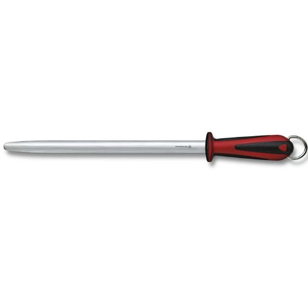 Dual Grip, honing steel, 30cm, micro-fine cut, oval, black/red