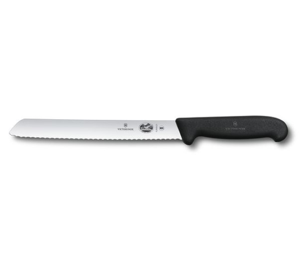 Fibrox, bread knife, 21cm, wavy, black