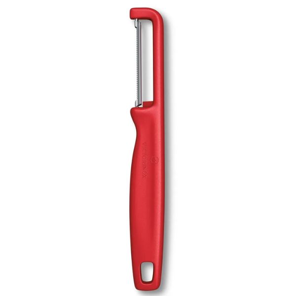 Iota Peeler, serrated, double-edge, red