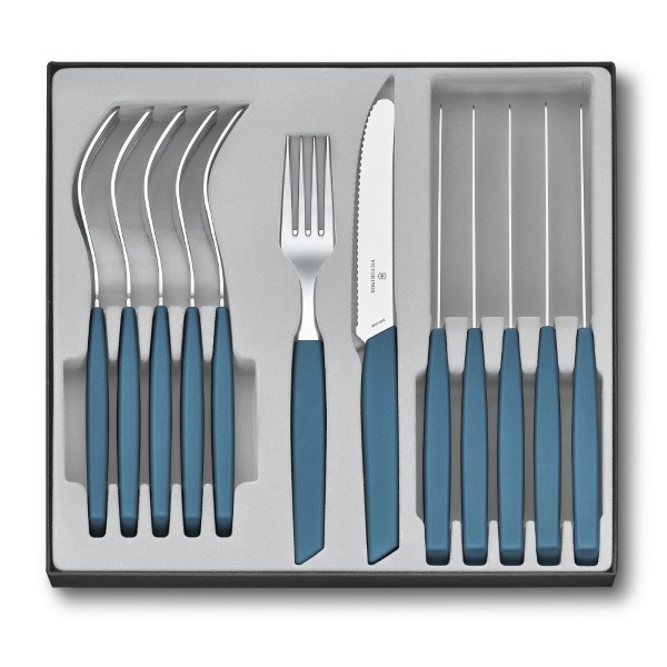 Swiss Modern, table set (tomato knife), 12pcs, 11cm, wavy,cornfl.