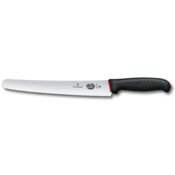 Dual Grip, pastry knife, 26cm, wavy, black/red