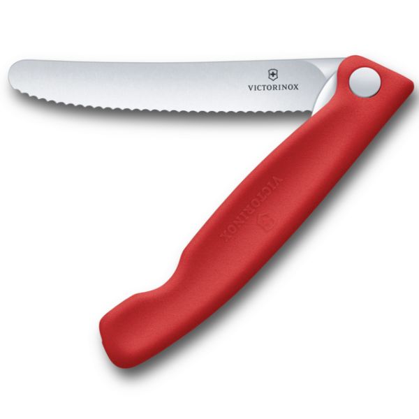 Swiss Classic, picnic knife, 11cm, wavy, red, box