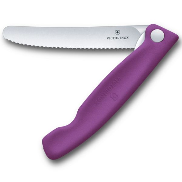 Swiss Classic, picnic knife, 11cm, wavy, purple, box