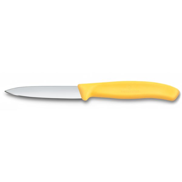 Swiss Classic, paring knife, 8cm, straight, pointed tip, yellow