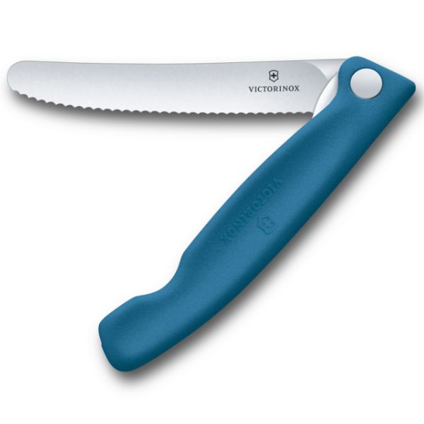 Swiss Classic, picnic knife, 11cm, wavy, blue, box