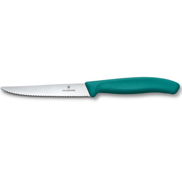 Swiss Classic, steak & pizza knife, 11cm, wavy, green