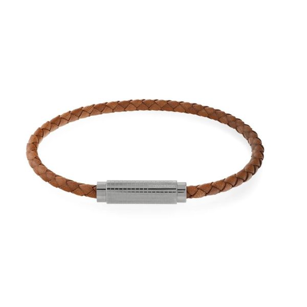 Calvin Klein Braided Leather Brown Men's Bracelet