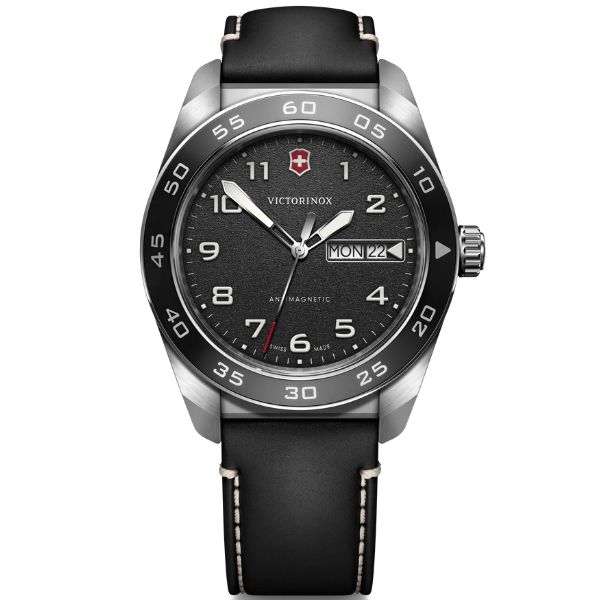 Swiss Army 42, SIR, BLK dial, BLK leather str