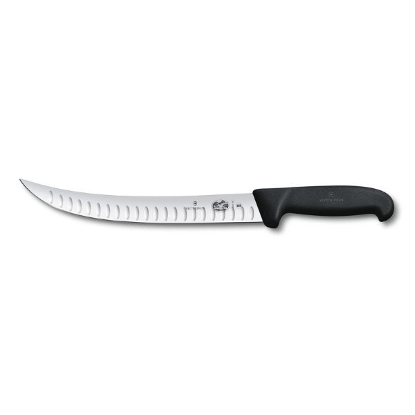 Fibrox, slaughter knife, 25cm, straight, fluted, narrow, black