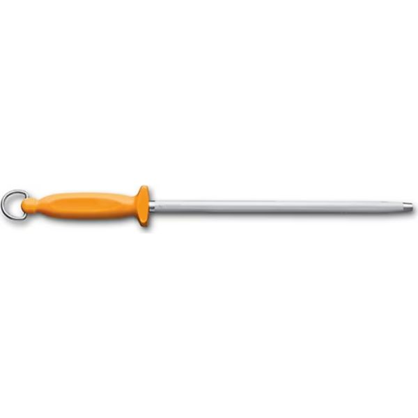 Swibo, butcher sharpening steel, 30cm, fine cut, round, orange