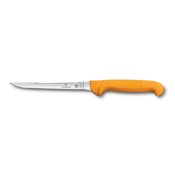 Swibo, filleting knife, 16cm, straight, flex-narrow, orange, sb