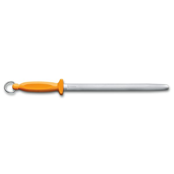 Swibo, butcher sharpening steel, 30cm, fine cut, oval, orange