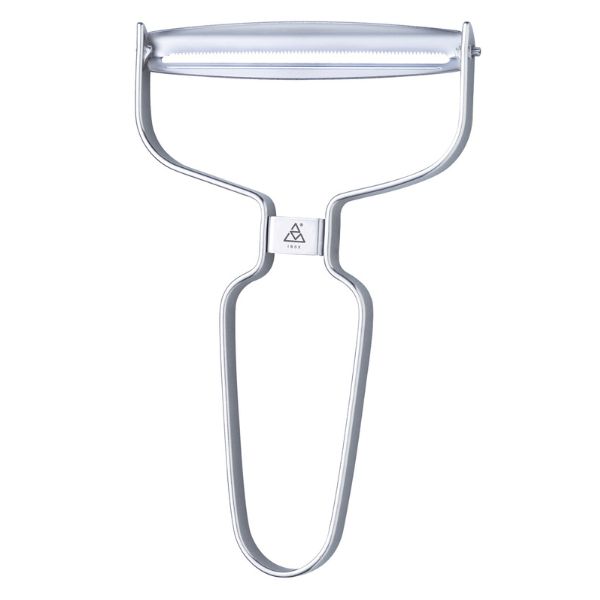 Horizontal peeler 90 mm, serrated, stainless