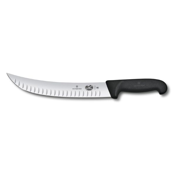 Fibrox, cimeter knife, 25cm, straight, fluted, black