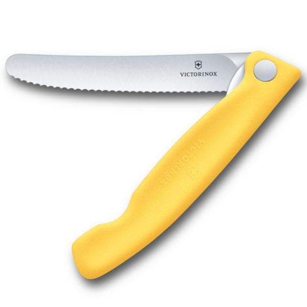 Swiss Classic, picnic knife, 11cm, wavy, yellow, box
