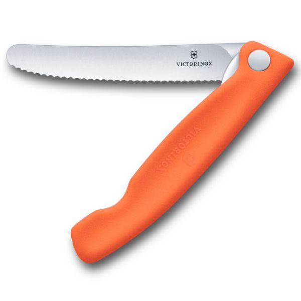 Swiss Classic, picnic knife, 11cm, wavy, orange, box