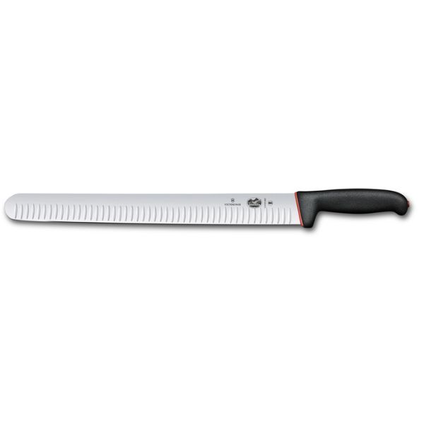 Dual Grip, slicing knife, 36cm, fluted, black/red