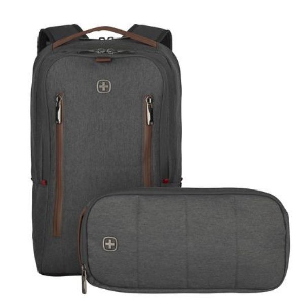 Wenger, City Upgrade, 16" Laptop Backpack w/ Cross Body Day Bag, Grey