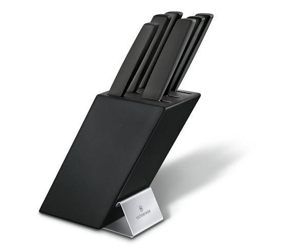 Swiss Modern, cutlery block, beechwood black, 6pcs, black