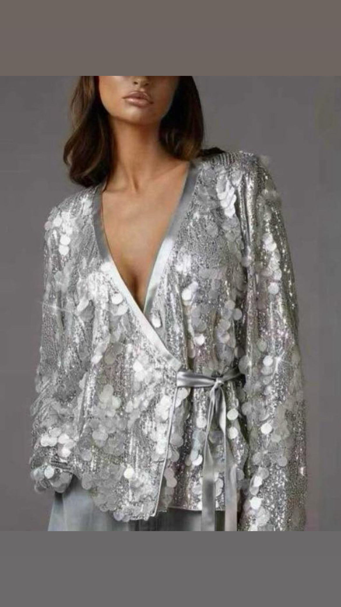 Silver jacket palette evening wear