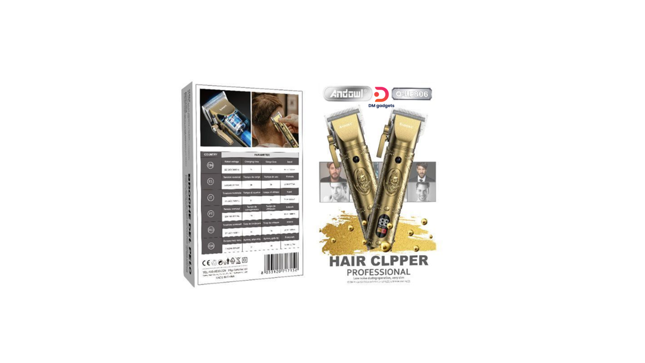 700F#Andowl® Q-LF806 Professional Hair Clipper – Gold
