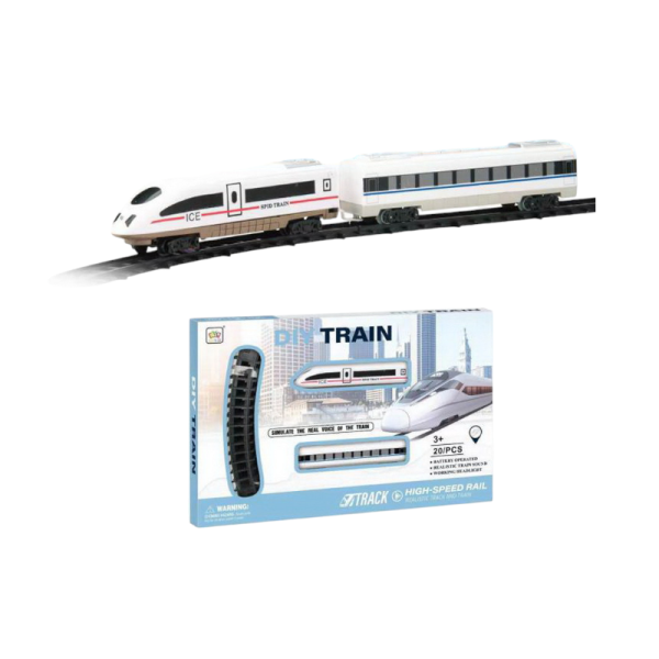 Musical train set with tracks