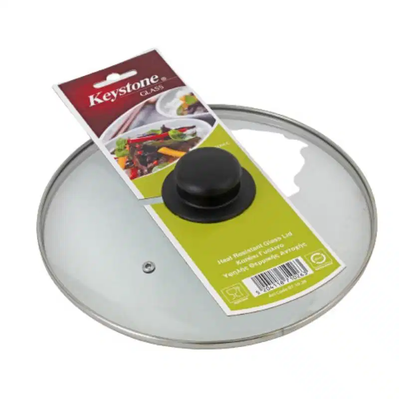 GLASS LID WITH STAINLESS STEEL RING 30CM