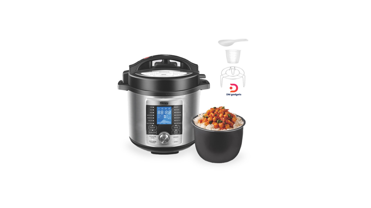 642Q3#DSP®KB5008 1000W 6L Autonomous electric pressure cooker with digital LCD display Silver-Black