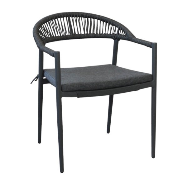 Καρέκλα Εξωτερικού Χώρου με Μαξιλάρι - Corrientes - Μαύρη