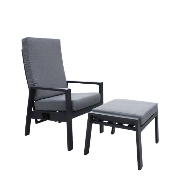 Ανακλυνόμες Πολυθρόνες Εξωτερικου Χώρου - Jakarta - Ανθρακί - Καρέκλες/Σκαμπό/Τραπεζάκι