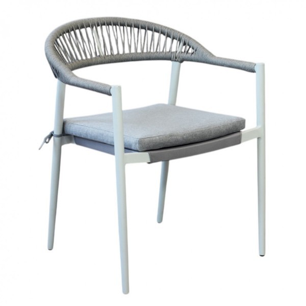 Καρέκλα Εξωτερικού Χώρου με Μαξιλάρι - Corrientes - Λευκή