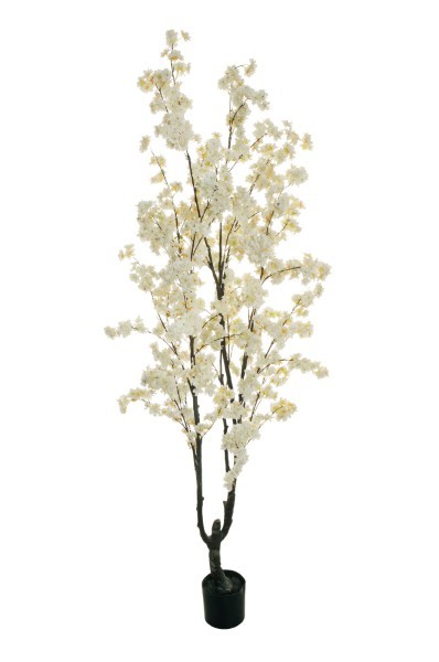 Τεχνητό Δέντρο σε Γλάστρα - Ροδακινιά Ανθισμένη - Λευκό - Υ200εκ