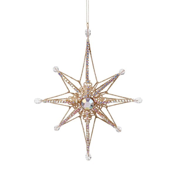 Ornament Snowflake - Jewel - Gold - 22cm